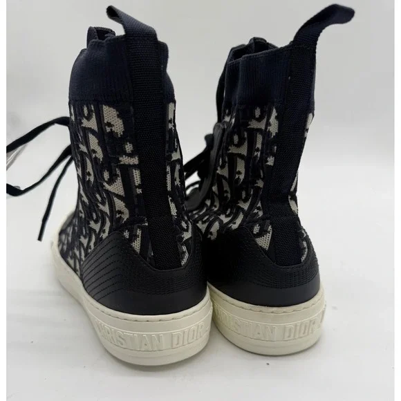 New! Christian Dior Walk'n'Dior ObliqueTechnical Sneakers Deep Blue Size 39.5 - Picture 6 of 9